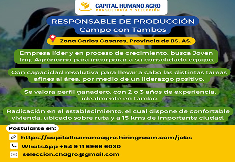 Responsable de Producción - Empresa Láctea - Carlos Casares